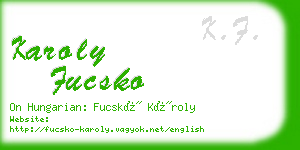 karoly fucsko business card